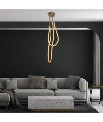 kelvo® GLOW KLV-101-0153 Φωτιστικό Οροφής LED 42W 4200lm 360° AC 220-240V IP20 Ρυθμιζόμενο Λευκό CCT με Χειριστήριο από 2700K έως 6000K Dimmable - Lumileds SMD Chip - Χρυσό Πλατίνα - Μ50 x Π50 x Υ70cm - 3 Χρόνια Εγγύηση